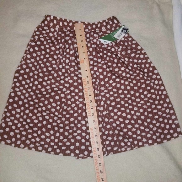 NWT Cristin Stevens Women's Brown Polkadot Blouse and Skirt VTG Set Size Medium - Picture 4 of 13